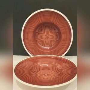 Villeroy & Boch Artesano Nature Manufacture Rouge - 2  New 10" Rimmed Soup Bowls